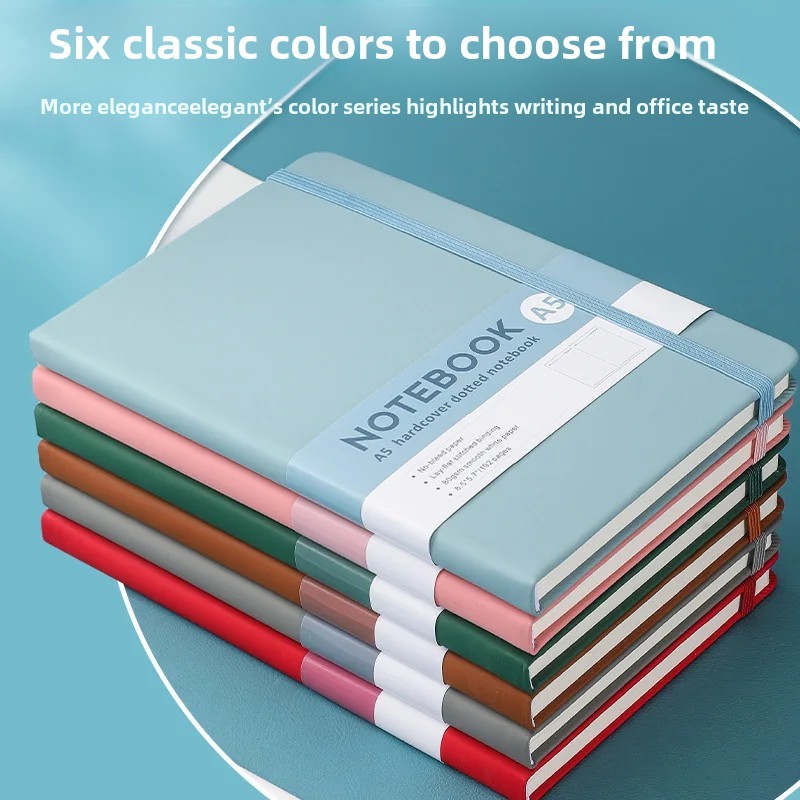 

Business Office Notebook Simple Meeting Record Book A5 Memo Hard Cover with Strap Customizable Logo Office Culture Education Sup