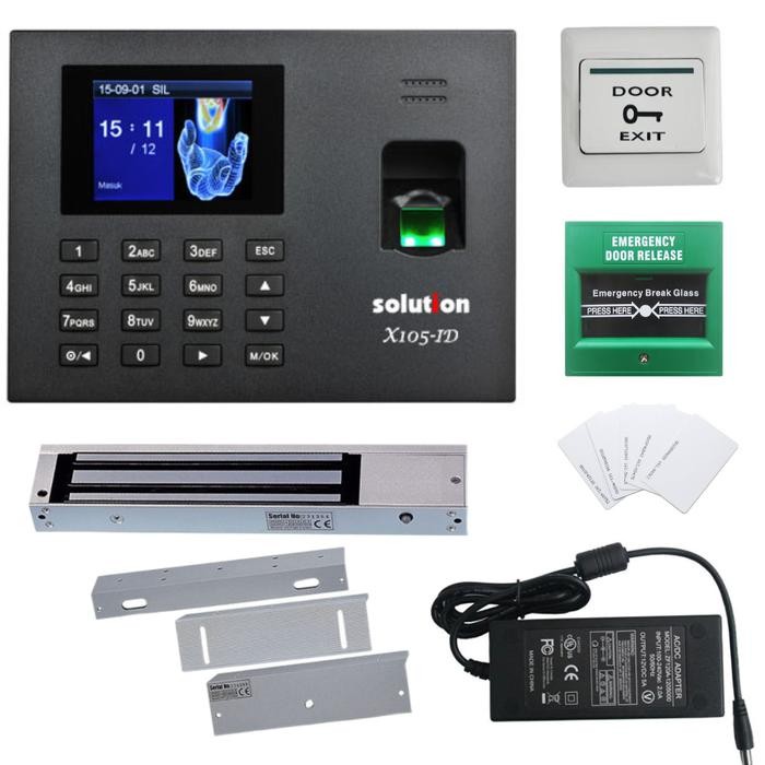 

paket akses door x105 id absensi plus access door access control pintu - kayu/besi/alumn