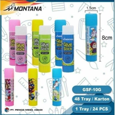 

RGT- 12 Pcs / Glue Stick Fancy / Lem Batang Montana GSF-10 / 10Gr - RETAIL