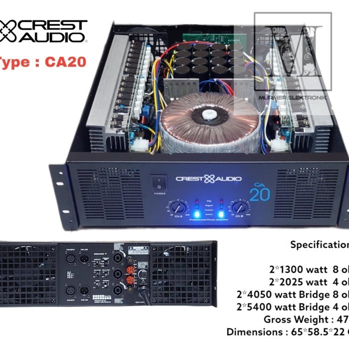 POWER AMPLIFIER CREST AUDIO CA20 /CA 20 BODY PANJANG