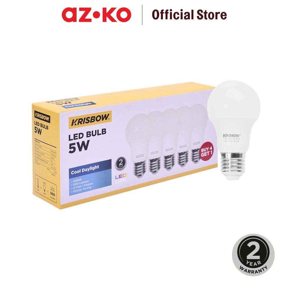 AZKO Krisbow Lumi Bohlam LED E27 Lampu Bulb Light Lampu Listrik Light Bulb Bolam