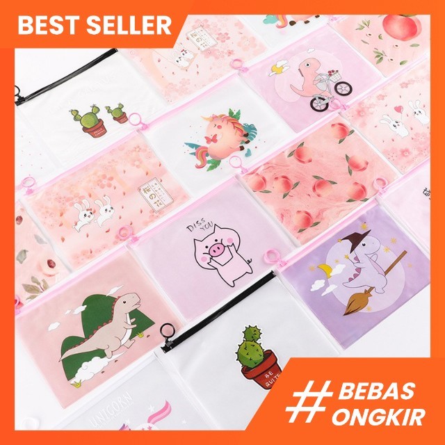 

TEMPAT PENSIL ALAT TULIS KANTOR SEKOLAH / TEMPAT KOSMETIK / MAKEUP / MAKE UP TRANSPARAN MAP FILE UNICORN / ZIPPER BAG | MURAH CERIA