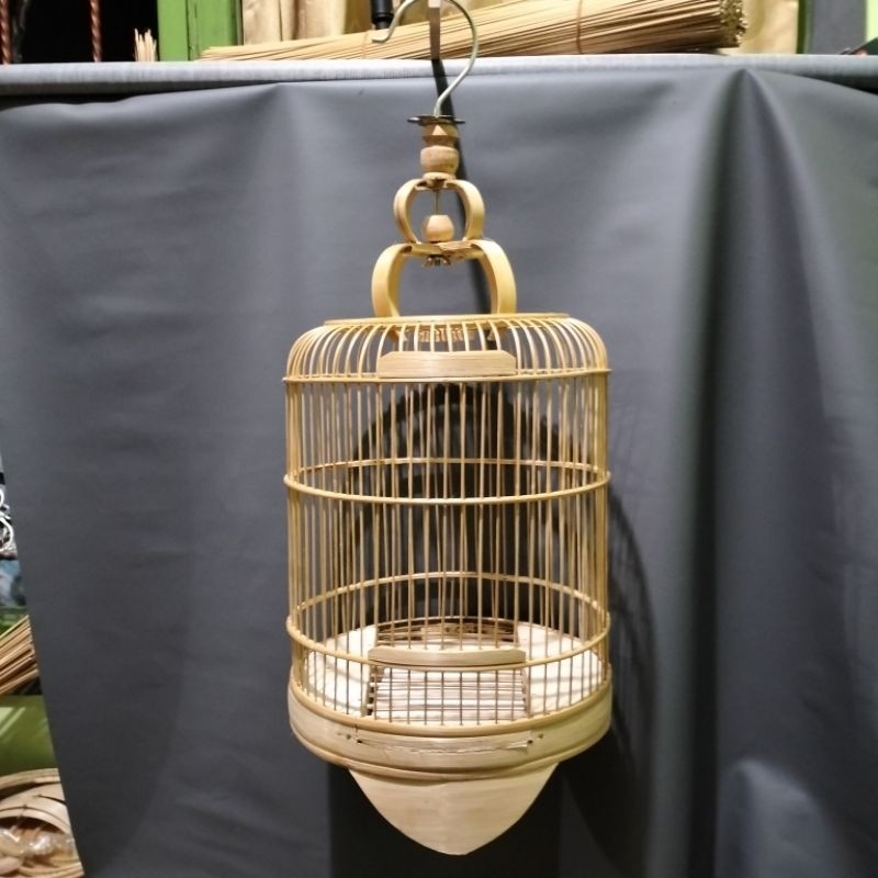 jy74rh SANGKAR CUNGKOK PLECI BULAT(D24) AMBRUKAN SIAP DI RAKIT FULL BAMBU