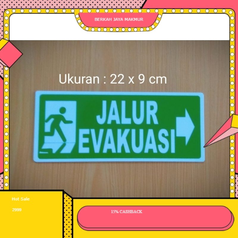 

stiker Sign label "JALUR EVAKUASI" Sign sticker jalur evakuasi