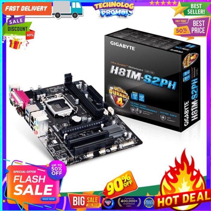 GIGABYTE GA-H81M-S2PH (LGA1150, H81, DDR3, SATA3, USB3)
