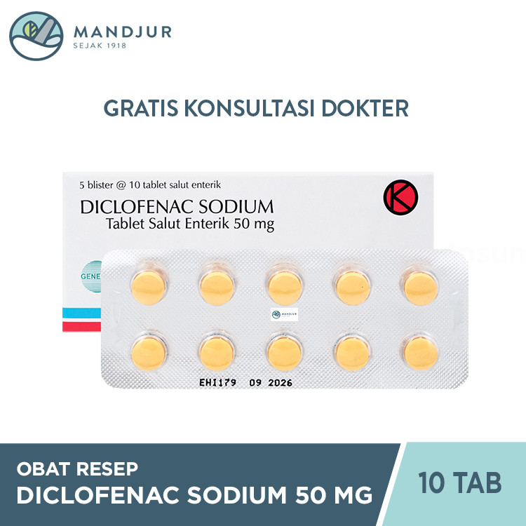 Diclofenac Sodium / Natrium Diklofenak Novell 50 Mg Strip 10 Tablet