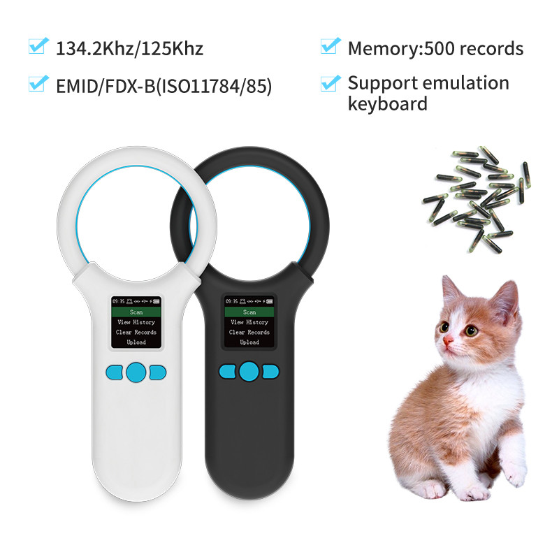 134.2KHz 125kHz Animal RFID Reader Pet Cat Dog Microchip Scanner FDX-B Glass Chip USB/Bluetooth/2.4G