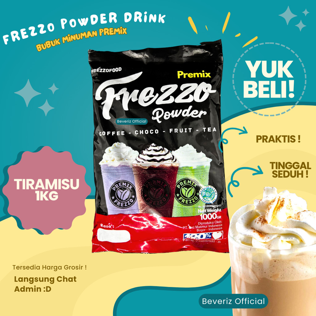 

BEVERIZ Frezzo Bubuk Minuman Tiramisu | Boba Powder Drink Tiramisu 1 Kg / 1000gram { Bisa COD} {Tersedia Harga Grosir}