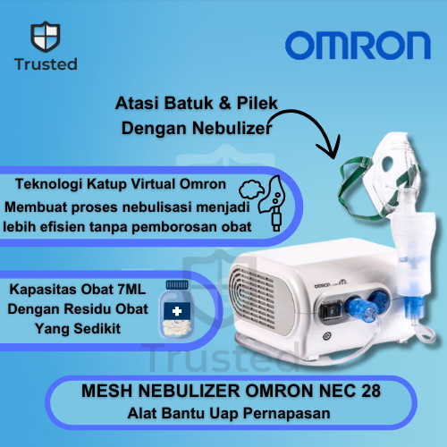 Omron NE-C28 Nebulizer Alat Terapi Uap Pernapasan Portable Dewasa & Anak Original