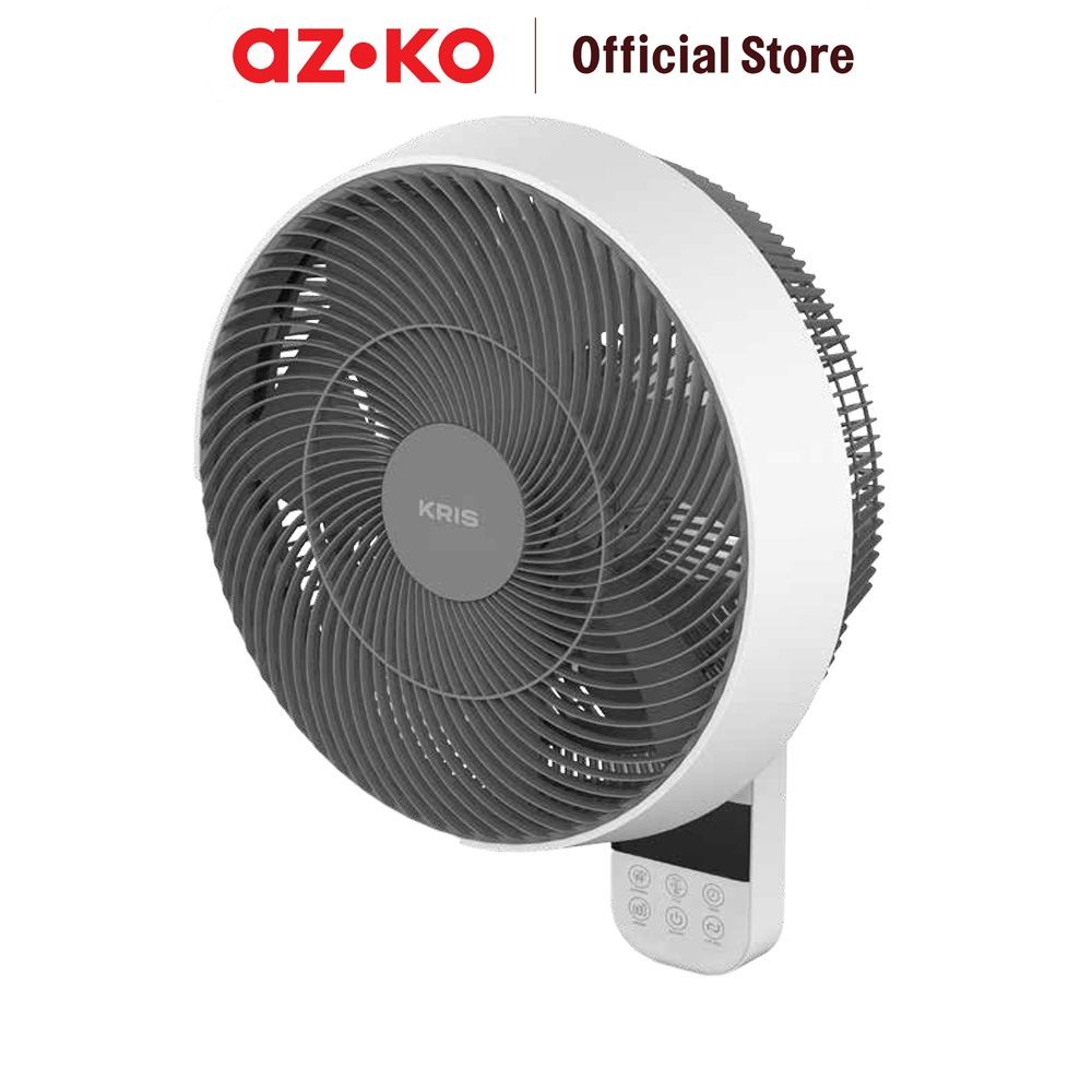 AZKO Kris 14 inci Kipas Angin Dinding - Putih/Abu-Abu Wall Fan Penyejuk Ruangan Kipas Baling Baling