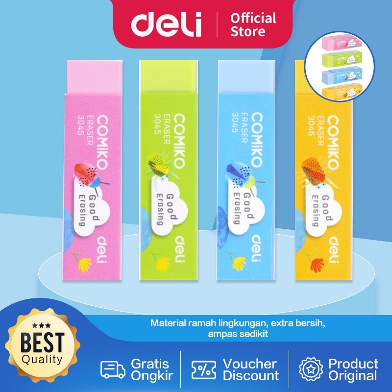 

Deli Penghapus Eraser POP Eraser 60 15 15mm 4C Merah muda biru hijau kuning E3045