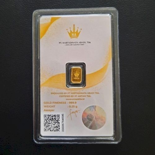 LOGAM MULIA EMAS ANTAM HARTADINATA MICRO GOLD 0,25 GR 0.25 GRAM MICROGOLD FINE GOLD LM (TS)