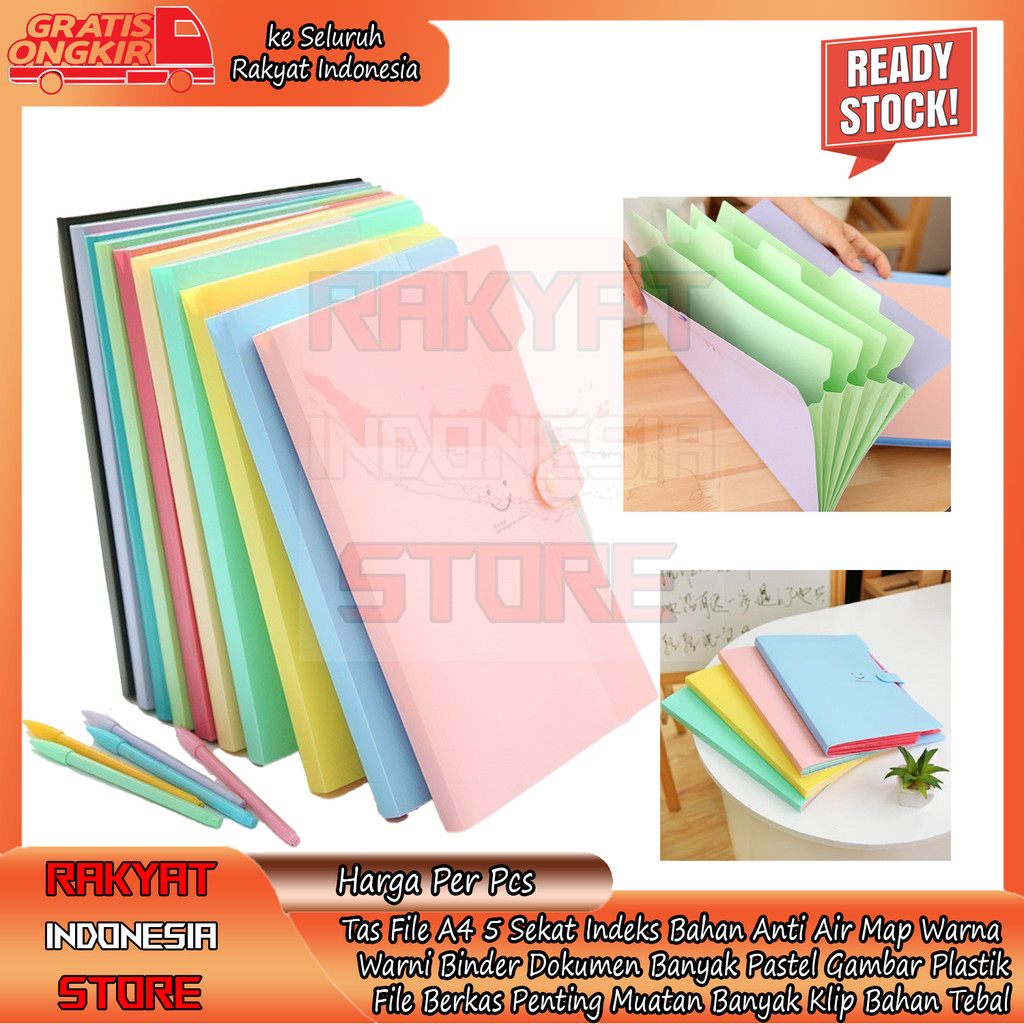 

Tas File A4 Plastik Tebal 5 Sekat Klip Warna Warni Pastel Smile Indeks Bahan Anti Air Jamur Sobek Robek Desain Gambar Bergambar Kartun Tebal Transparan Teransparan Fille Penting Berkas Muatan Banyak Kertas Paper DES Pelastik