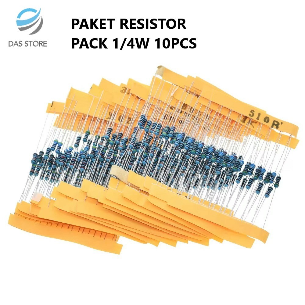 PAKET RESISTOR PACK 1/4W 1% METAL FILM 30 VALUE PER 10PCS SEMUA UKURAN