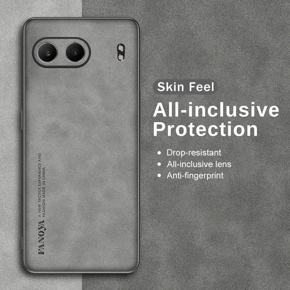 For 1+Nord4 OnePlus One Plus Nord4 Nord 4 case Plain leather comfortable suede Protect Back Cover Ph