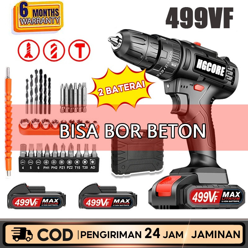 nk86th Bor Baterai 999VF / Bor Tanpa Kabel / Bor Listrik  / Bor Listrik Set / Bor Tangan Listrik / B