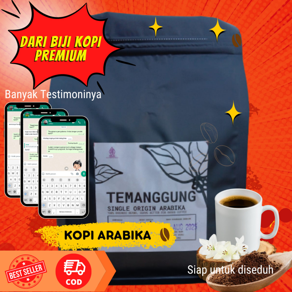 

KODE A | Kopi Temanggung Arabika Premium Bubuk Murni Asli 100% Natural 1kg