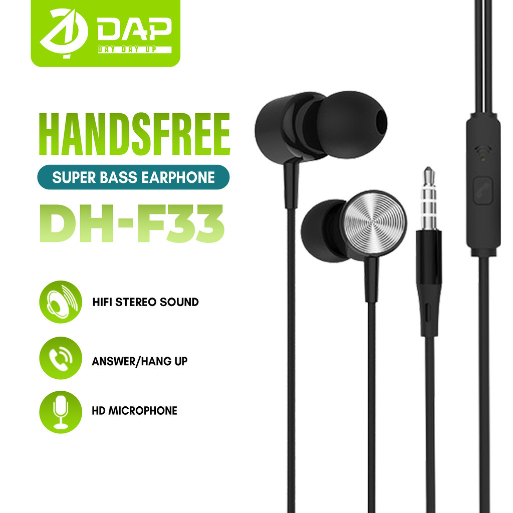 Headset Kabel DAP DH-F33 Stereo Earbuds Garansi Original DAP 1 Tahun