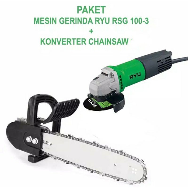 BISA COD - BAYAR DITEMPAT MURAH PAKET MESIN GERINDA TANGAN + Adapter ChainSaw 12inch + DUDUKAN gerga