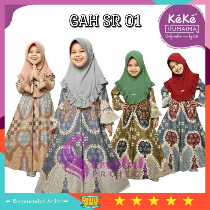 Bahan Bagus Berkualitas Premium Termurah /Qonitah Project Gamis Anak GAH SR 01 by Humaima Keke Busan