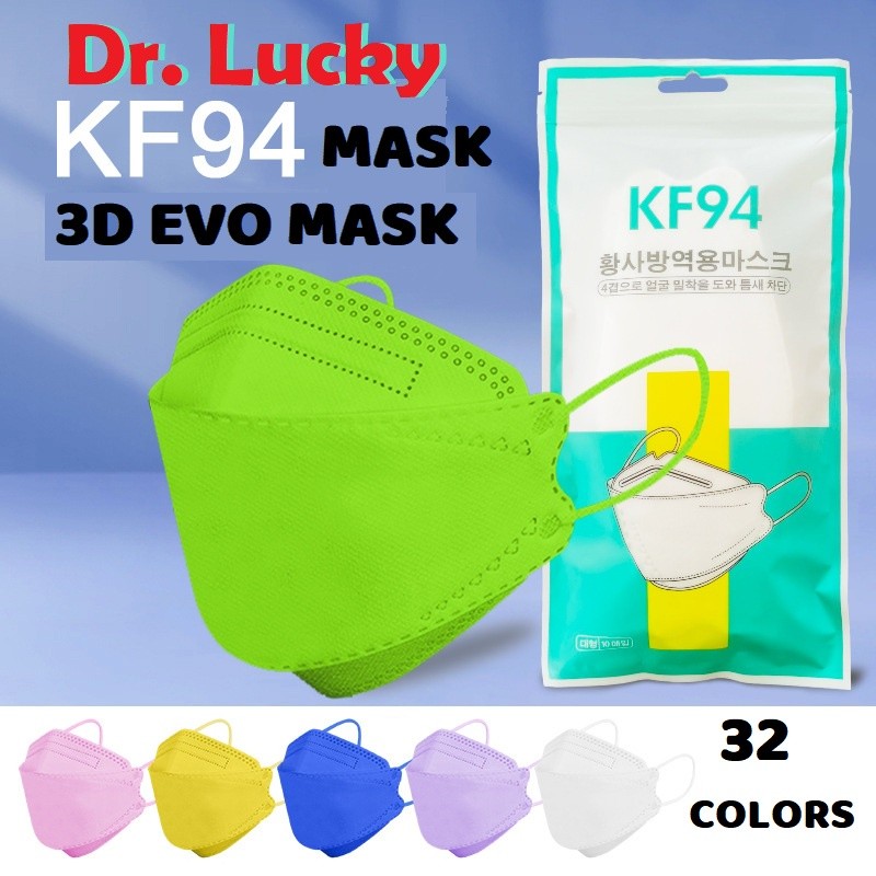MASKER KF94 DR LUCKY KOREA 4 PLY IMPOR ISI 10 PCS EVO 3D HIGH QUALITY IMPORT KF 94 WARNA 4PLY TERBAR