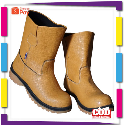 [PREMIUM ORIGINAL] Edmundo Sepatu Safety Boot Ujung Besi Sol Karet