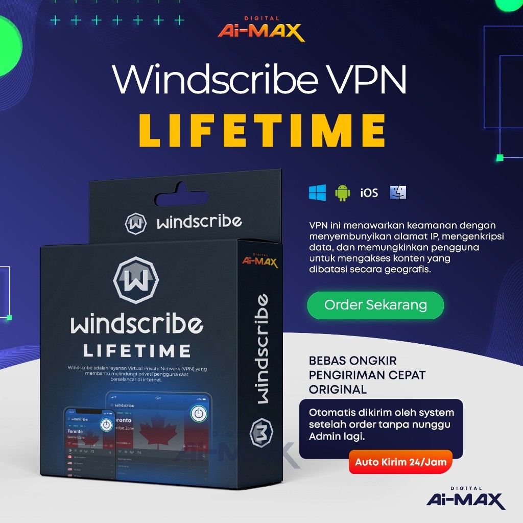 [] WINDSCRIBE VPN Pro | Ultimate Privacy & Security | 100% LEGAL | MASA AKTIF SEUMUR HIDUP []