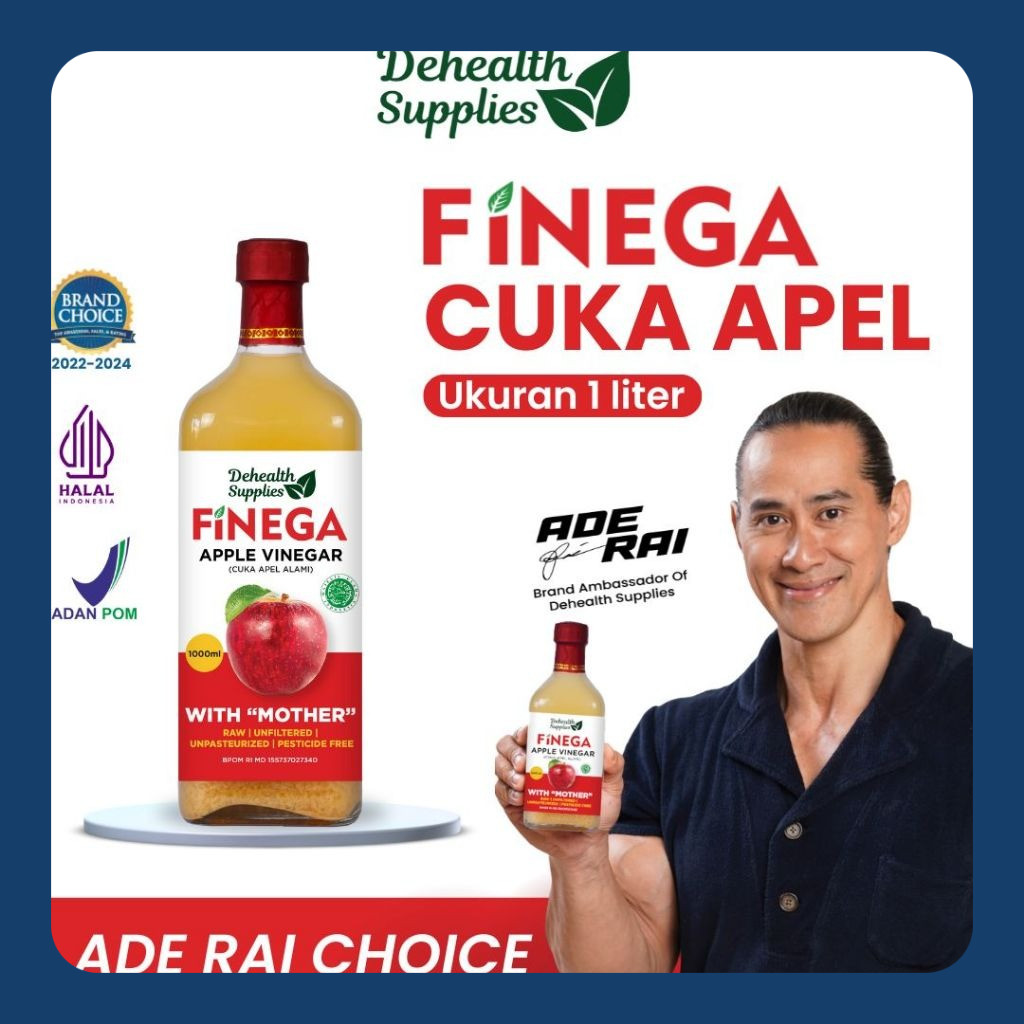 

Dehealth Supplies FINEGA VINEGA CUKA APEL 1L(1 Liter) kemasan kaca/VINEGA CUKA APEL 1 LITER