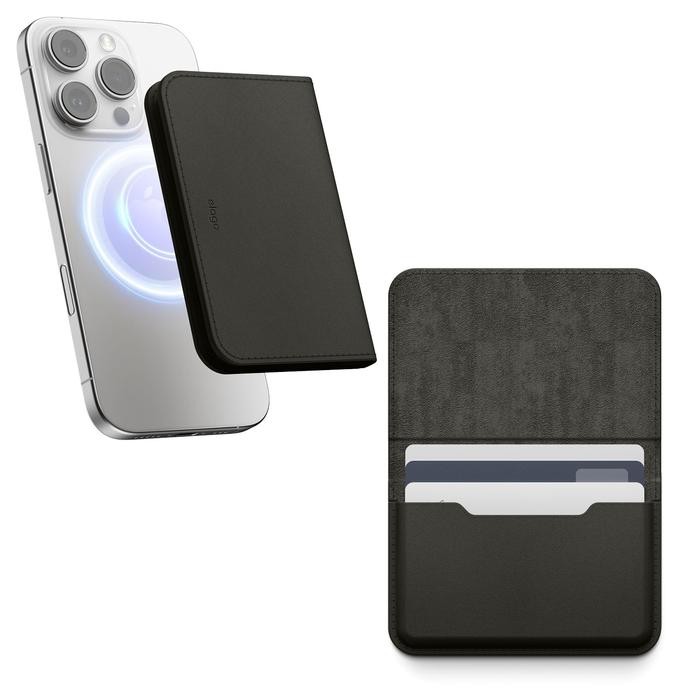 

ANDMA Elago Magnetic Vegan Leather Card Holder Card Wallet Magsafe iPhone 16 15 - Black