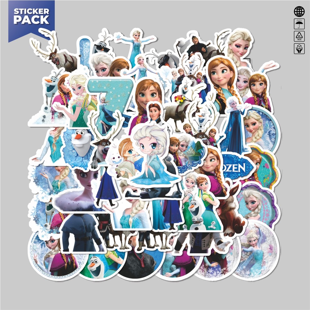 

[100PCS]Stiker Pack Stiker Kartun Disney Frozen Aesthetic Vinyl Anti Air Dekorasi Sticker Laptop Buku Journal Koper Helm Casing HP Gitar Helm Skateboard