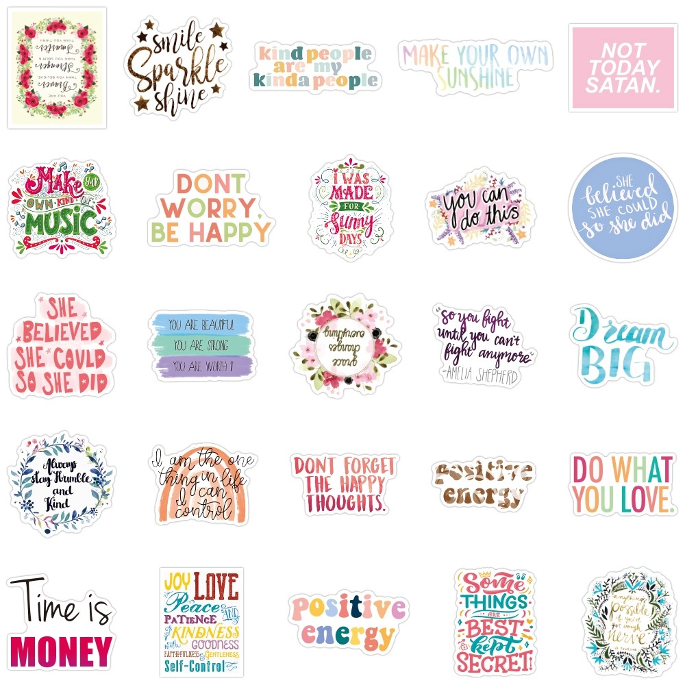 

Stiker Aesthetic Pack Kalimat Inspirasional Stiker Buku Decal Vinyl Stiker Anti Air- Sticker Journal Koper Stiker Casing HP Stiker Laptop Helm Motor Stiker Botol