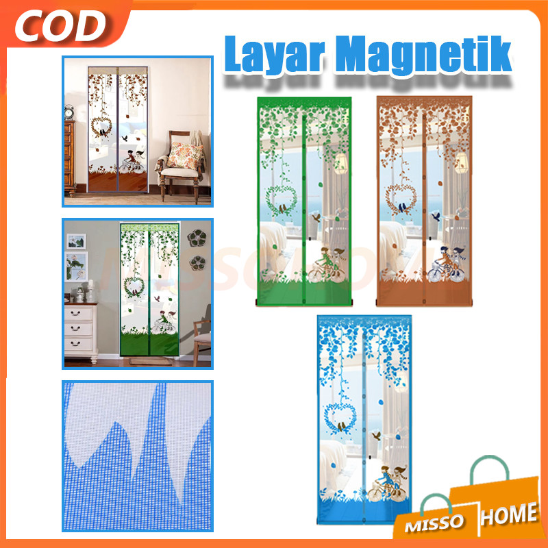 Tirai Magnet Pintu Kamar Anti Nyamuk/Hordeng Pintu Anti Nyamuk/Layar Magnetik