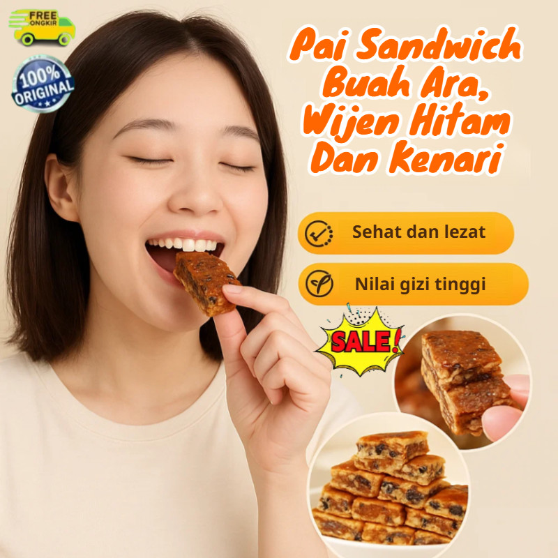 

✨Kue Wijen Hitam, Buah Ara, dan Kacang Kenari, Lembut dan Lembut, Kue Sandwich Siap Saji, Kue Buah Kering Manis Alami 100%, 0 Bahan Pengawet