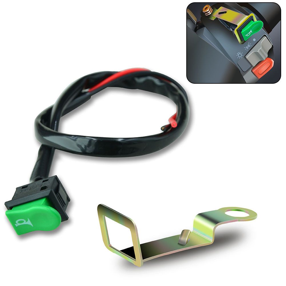 Handlebar Accessories Horn Swit  ABS Plastic Button Green Green Button 12V 24V 38cm 5A Fit 22mm Hand