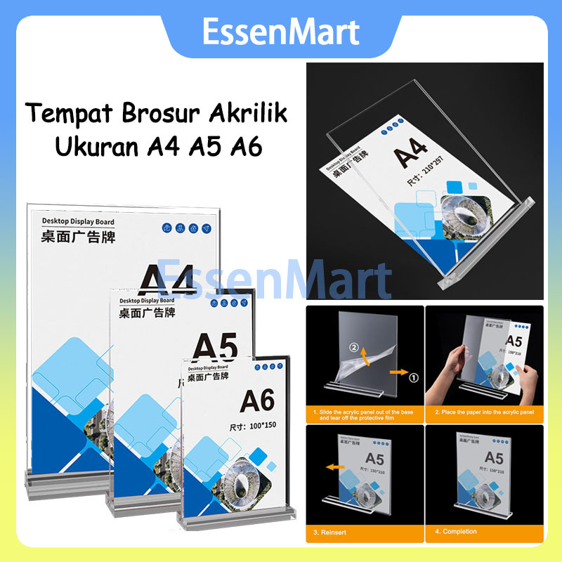 

Tempat Brosur Akrilik A4-A5-A6 / Stand Akrilik / Tent Card Akrilik