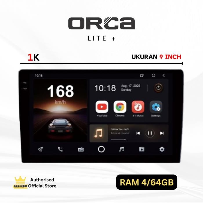 ORCA Eco lite+ 4/64 9" ADR-9988 Head Unit, Android 13, wireless Carplay & Android auto orca eco lite