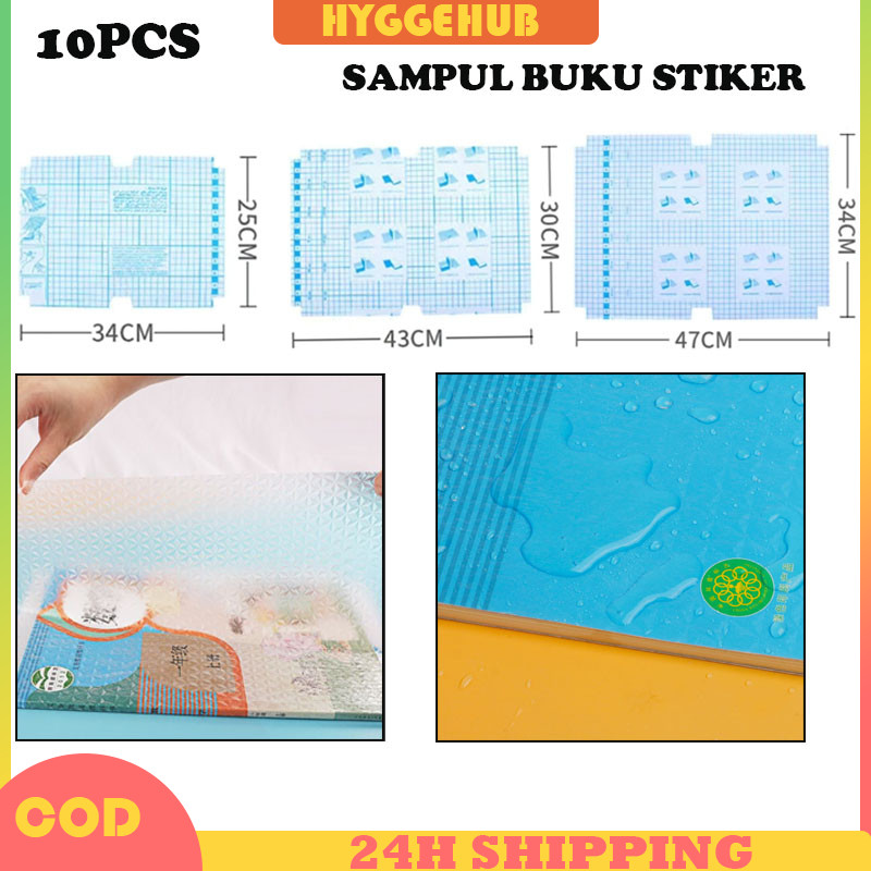 

10 pcs Sampul Buku Stiker/Transparan Diamond & Polos/Self-Adhesive Book Cover Waterproof
