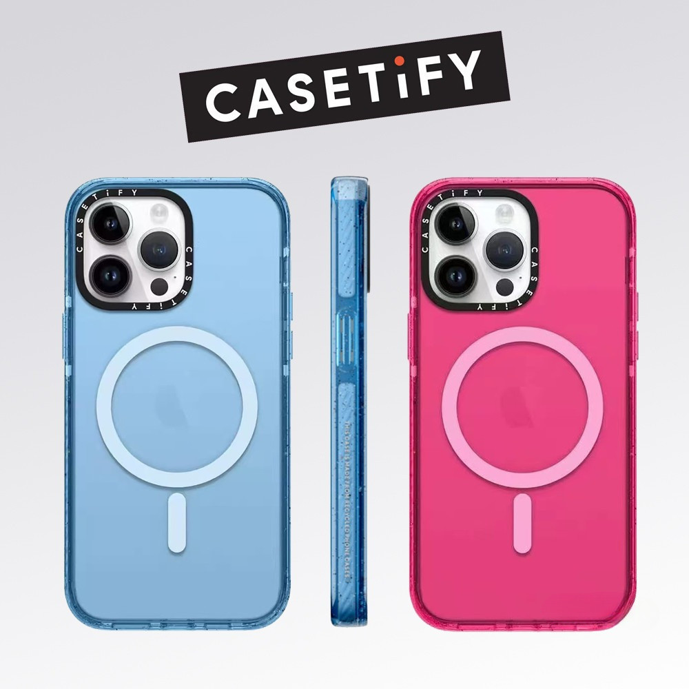 CASETIFY  With Box Trend Brand Casetify Glitter Magnetic Transparent Phone Casing for IPhone 16proma