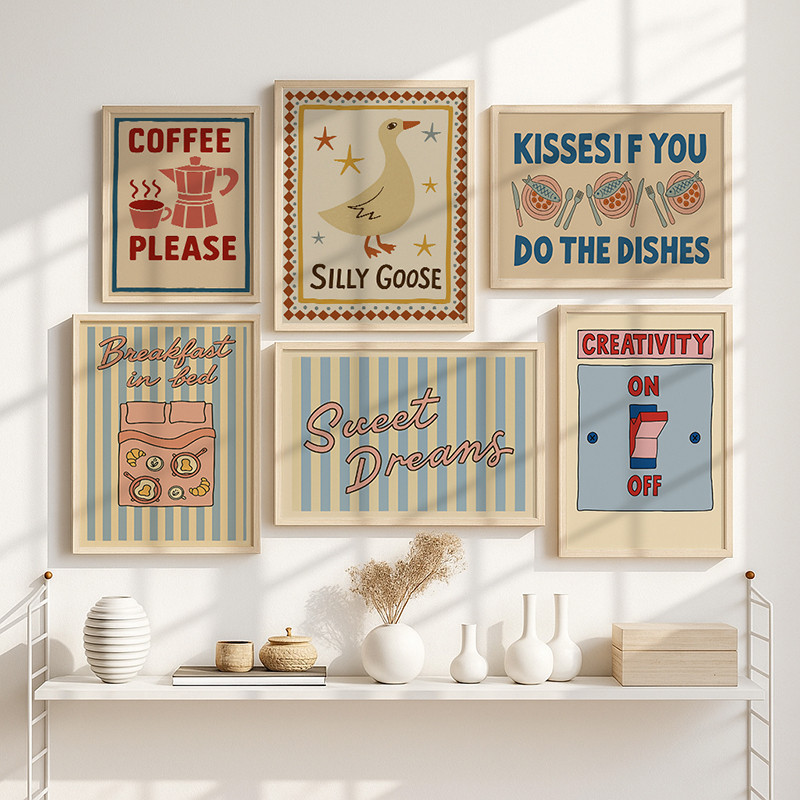 

Bonne Nuit Ma Cherie Poster Funny Sweet Dreams Quote Trendy Wall Art Silly Goose Retro Print Apartment Living Room Bedroom Decor
