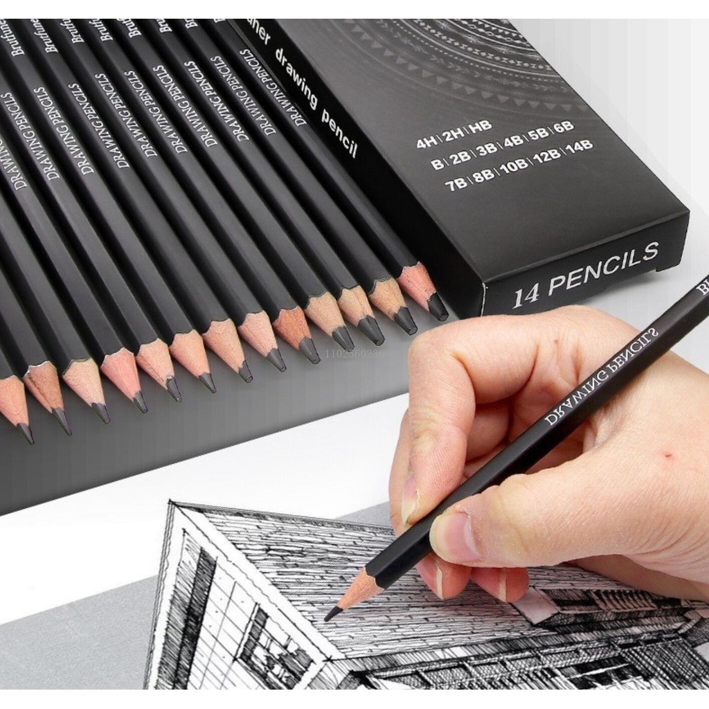 

14Pcs/Set Professional Drawing Sketching Pencil Set, Art Pencils Graphite Shading Pencils for Sketch Beginners & Pro Artists