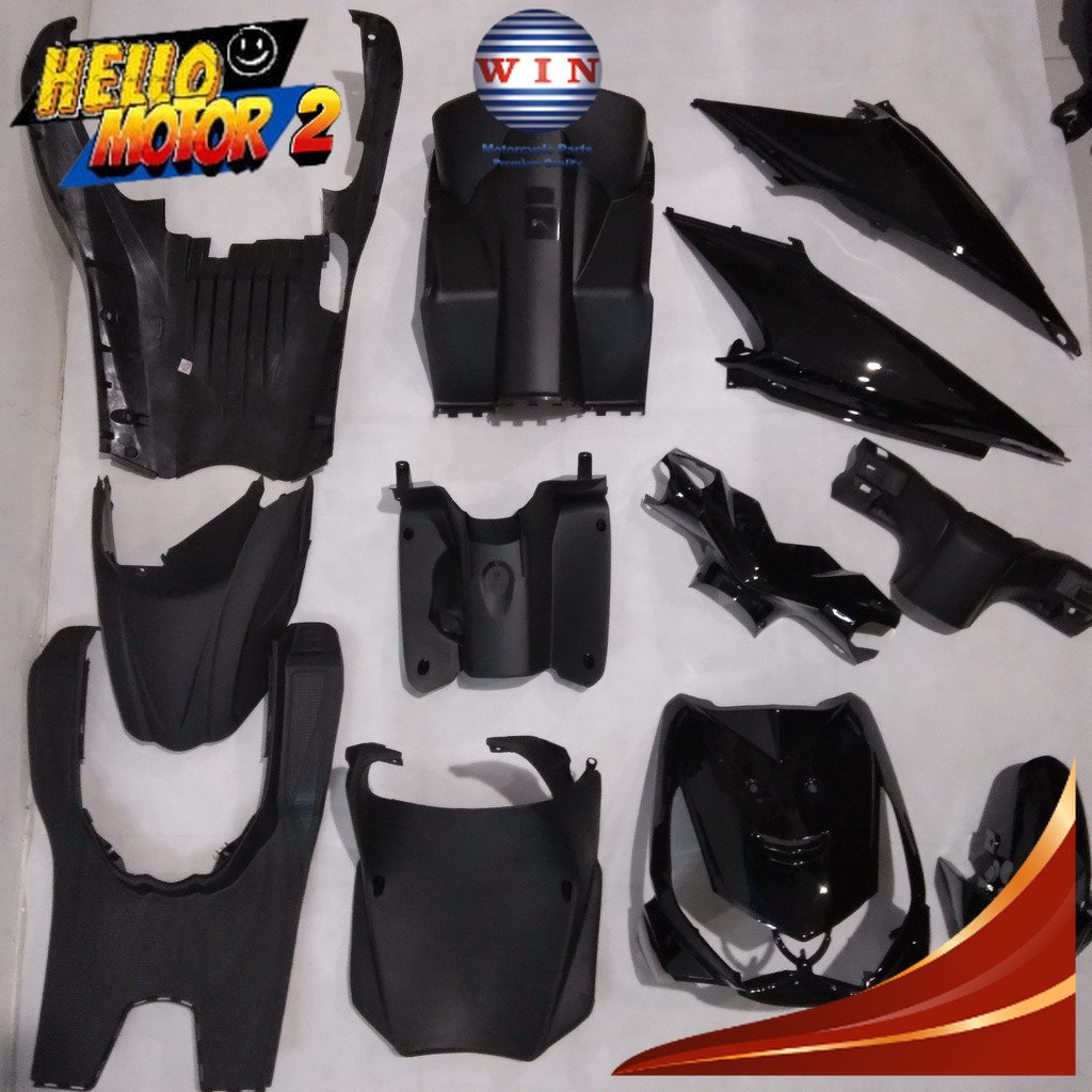 Full Body Beat Karbu KVY 2008 2009 2010 2011 Hitam WIN | complete set bodi kasar halus motor karbura