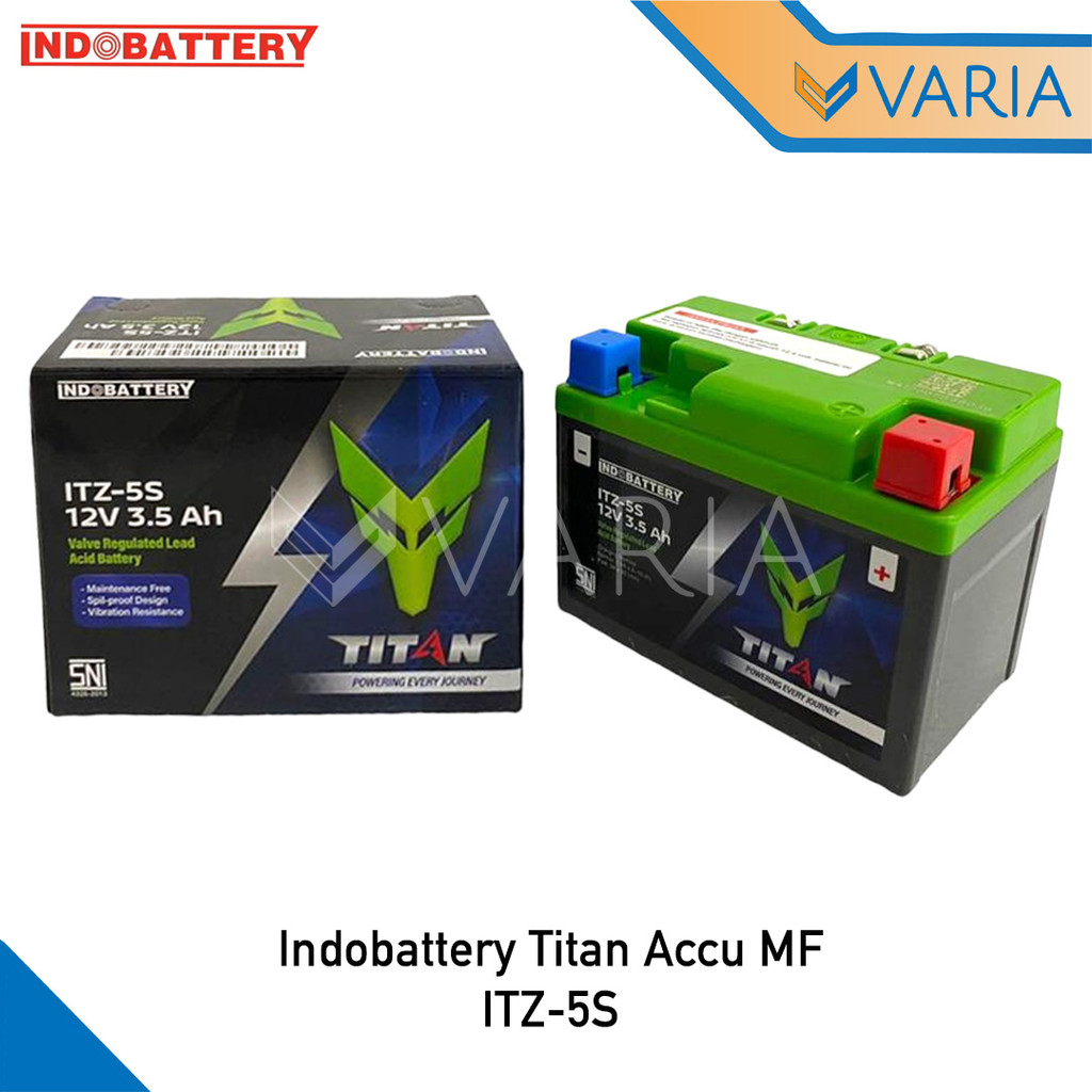Indobattery Titan Accu MF ITZ5S Indoparts Aki Kering Baterai Motor