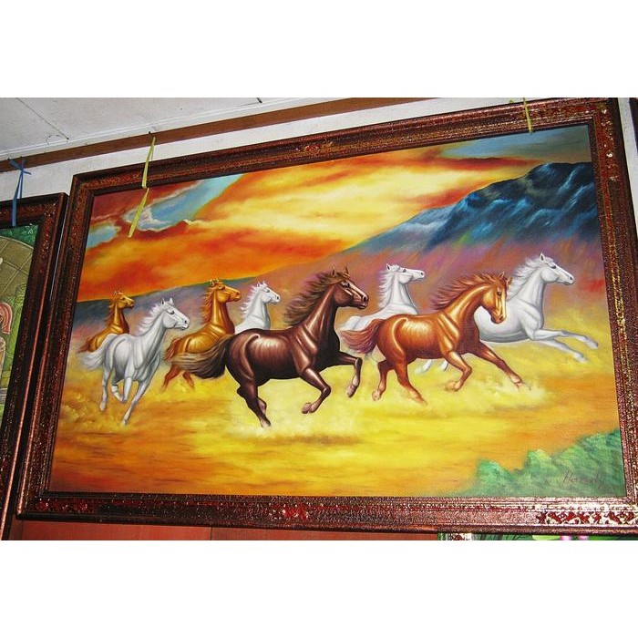 Lukisan 8 Kuda Berlari (Realis)