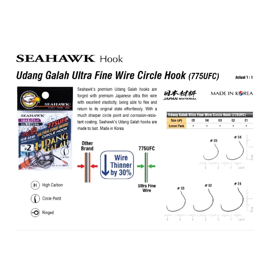 SEAHAWK Mata Kail Pancing 775 UFC Udang Galah