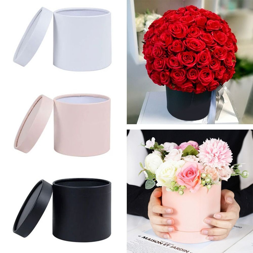 

Flower Box Round Cardboard Gift Boxes Wedding Party Rose Flower Packaging Decoration Gifts Supplies