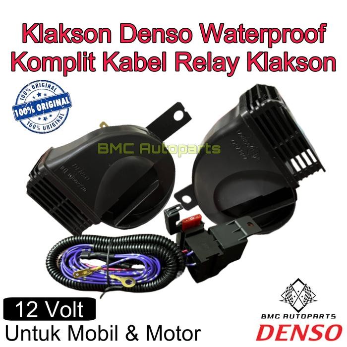 Klakson Keong DENSO Waterproof Original + Kabel Relay Klakson Mobil - Klakson + Relay