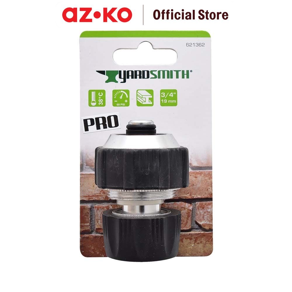 AZKO Yardsmith Sambungan Selang Aluminium 3/4-1 inci - Hitam Tap Faucet Adaptor Penyambung Selang Pe