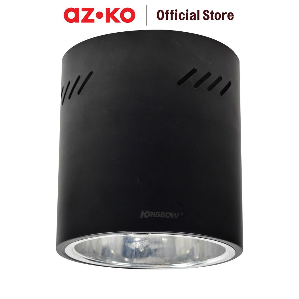 AZKO Krisbow Housing Lampu E27 6 inci - Hitam Dudukan Lampu Aksesoris Lampu Perlengkapan Rumah