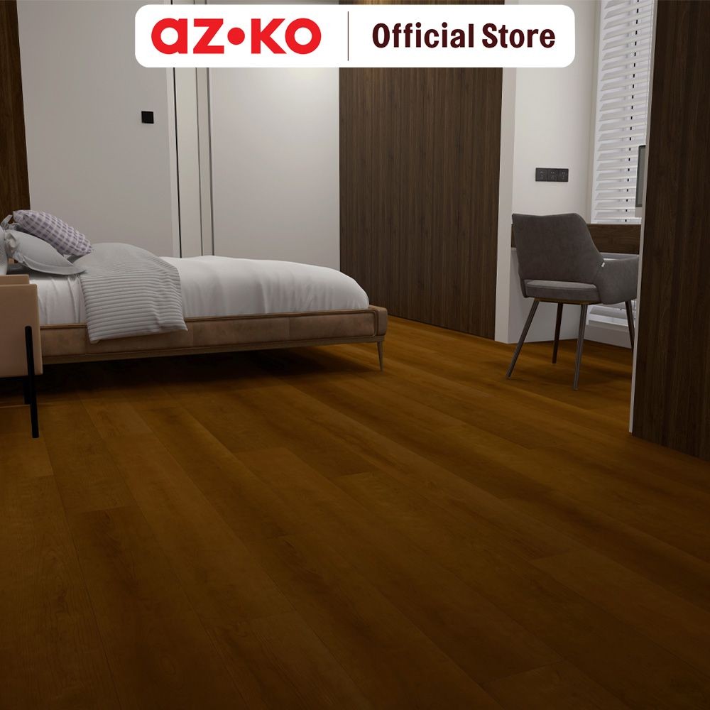 AZKO Krisfloor 122x18x0.4 cm Lantai Parket Spc - Maple Lantai Kayu Laminate Lantai Kayu Pelapis Lant