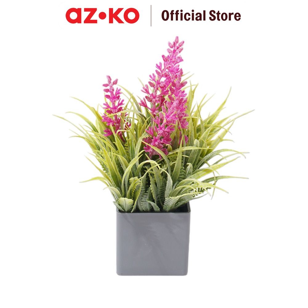 AZKO Arthome 20 cm Tanaman Artifisial grass Lavender Dengan Pot - Ungu Tumbuhan Tanaman Buatan Dekor